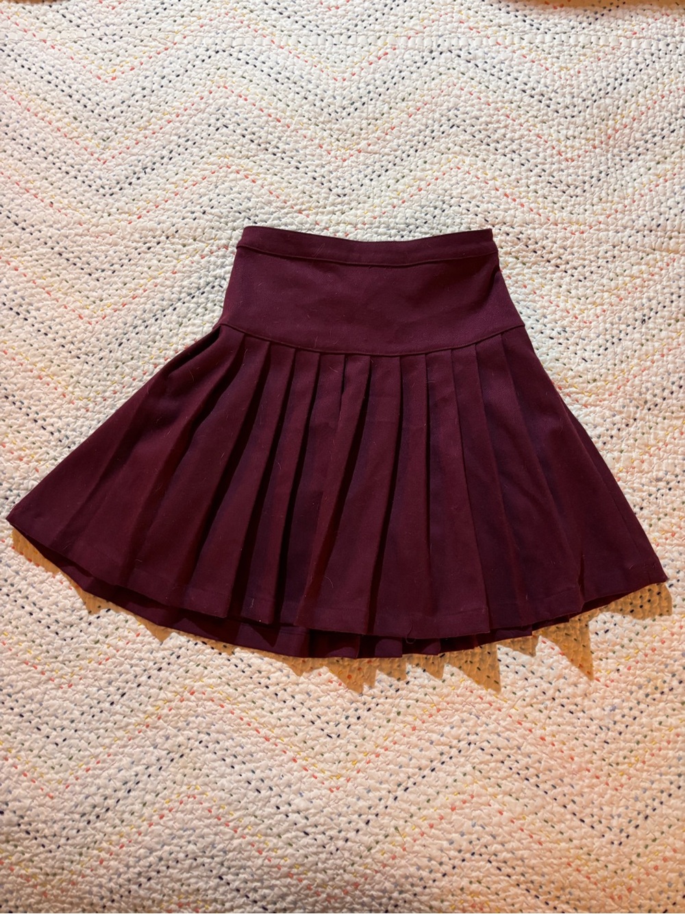 Girls' Pleated Skirt in Burgundy - Everyday School Style